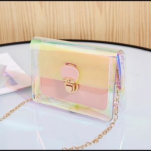 Transparent chain crossbody bag